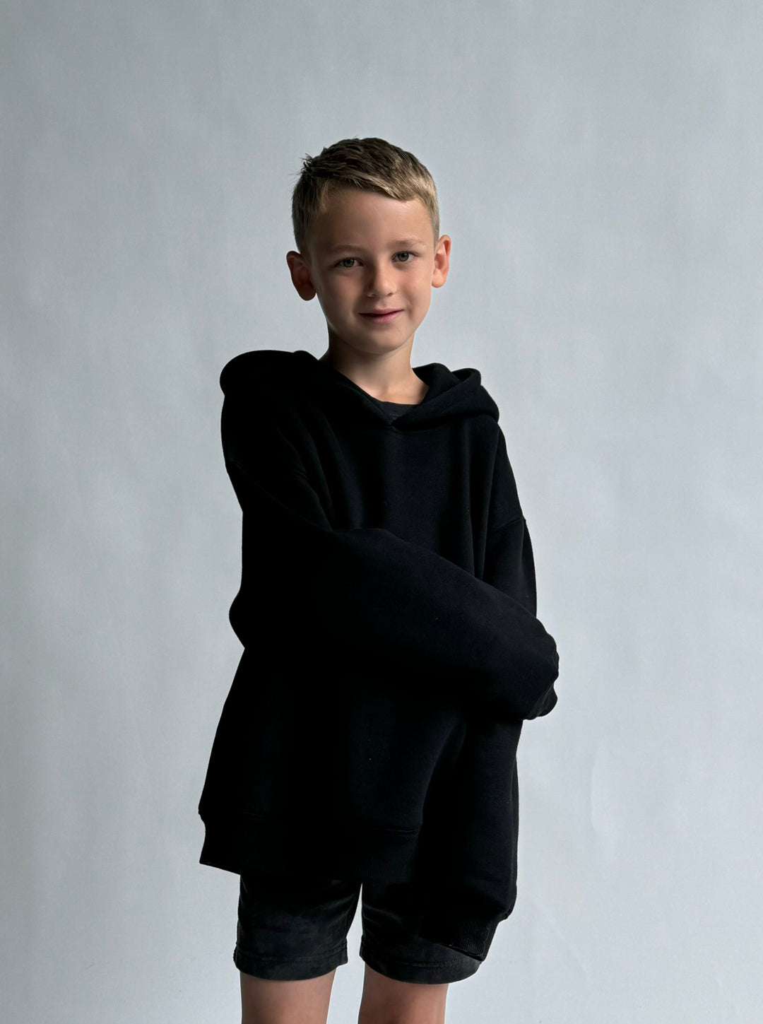 Kids Cloud Hoodie — Black