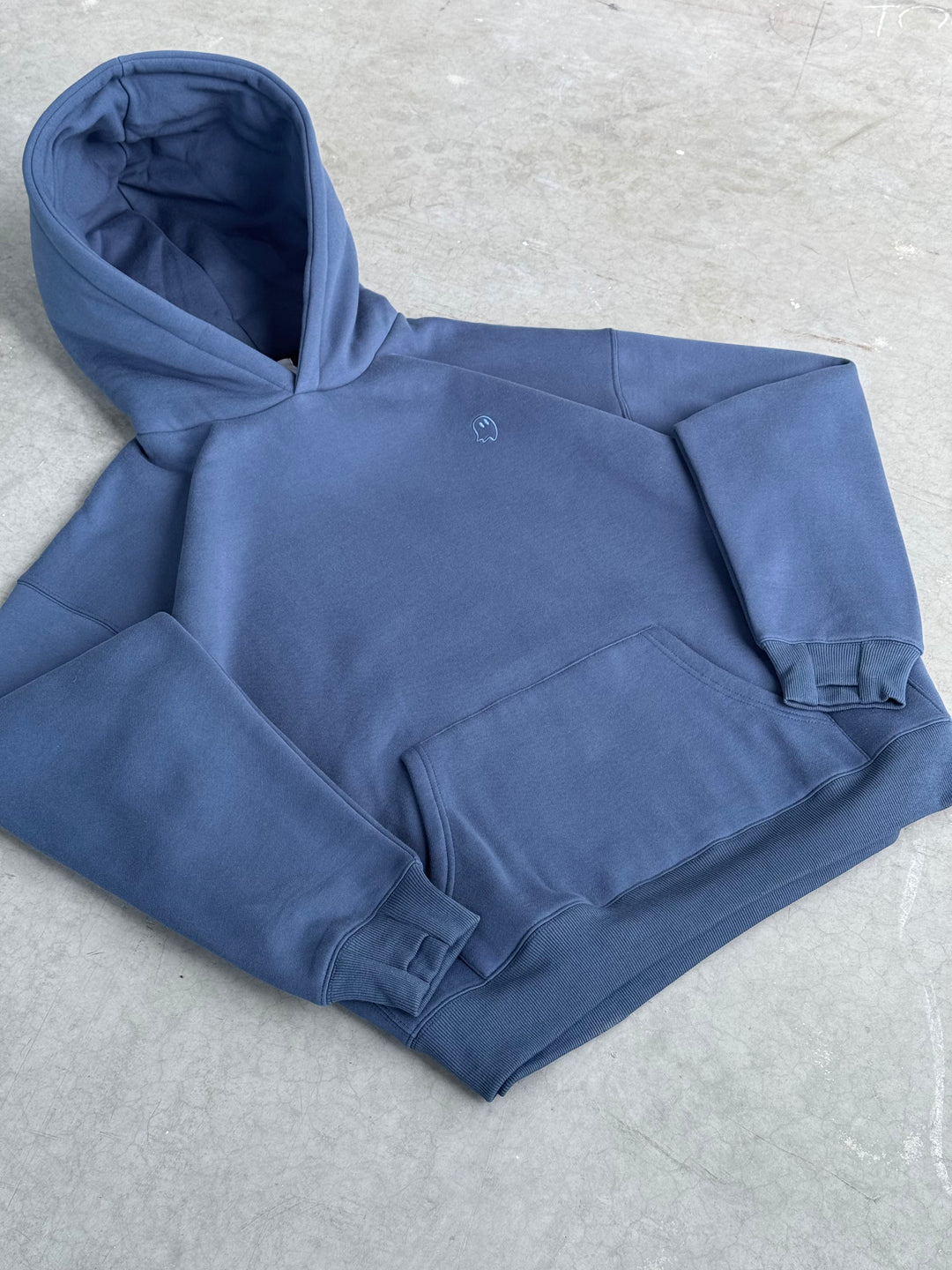 Heavyweight Pullover Hoodie — Denim - Cozy Ghost