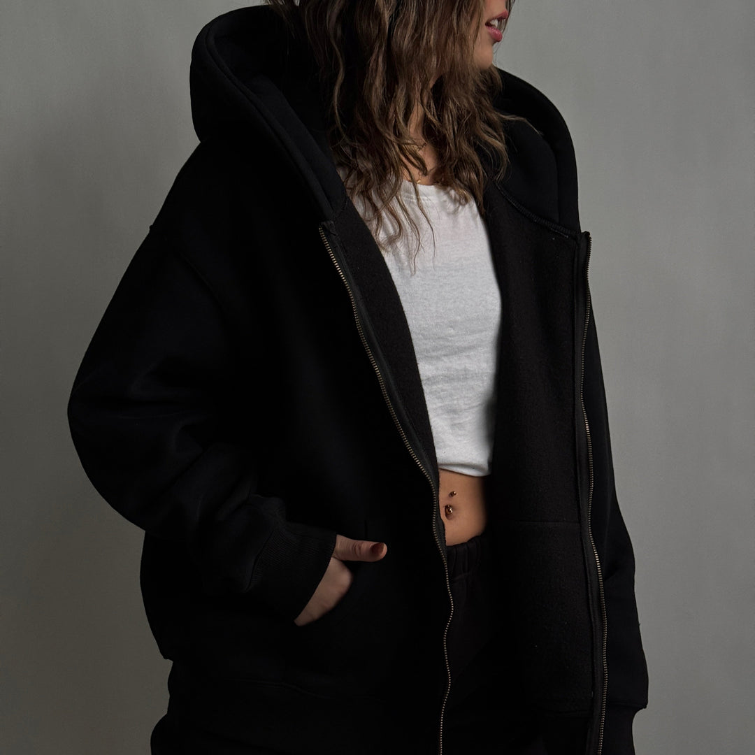 Cloud Hoodie Zip — Black