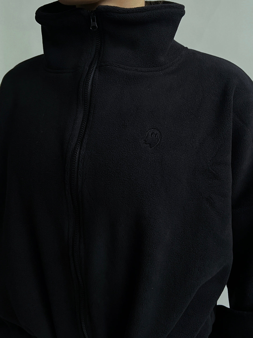 City Fleece Jacket — Black - Cozy Ghost