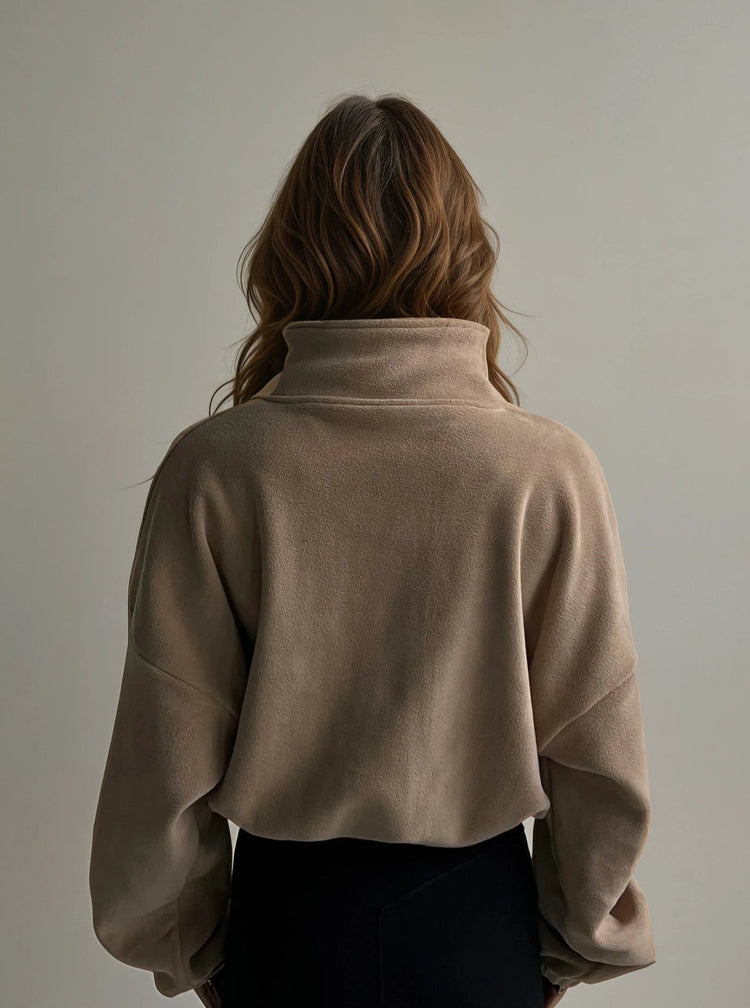 City Fleece Jacket — Oatmeal - Cozy Ghost