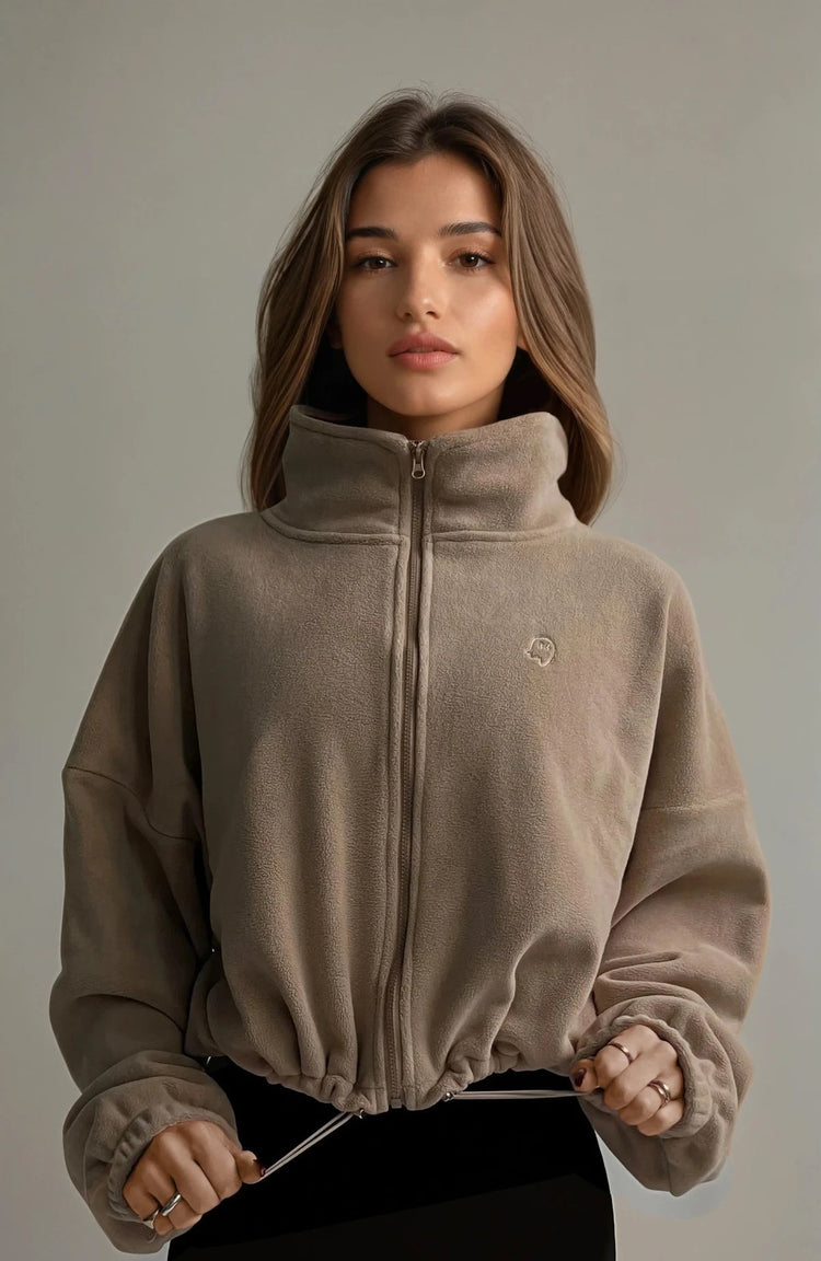 City Fleece Jacket — Oatmeal - Cozy Ghost