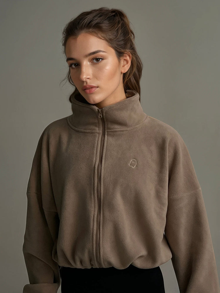 City Fleece Jacket — Oatmeal - Cozy Ghost
