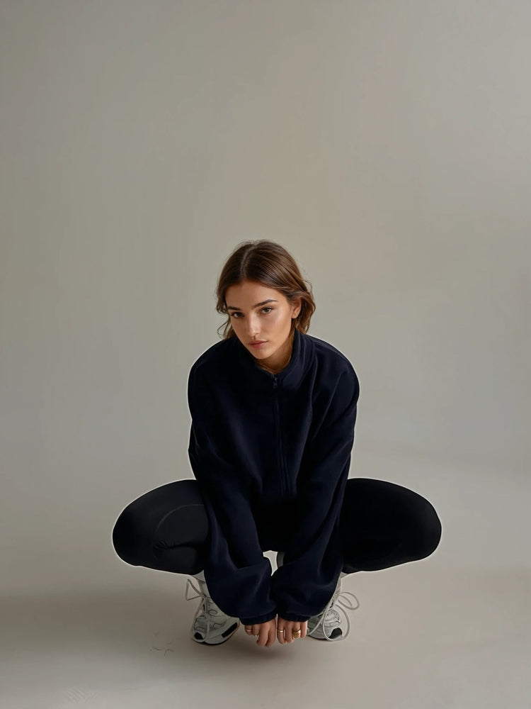 City Fleece Jacket — Oxford - Cozy Ghost