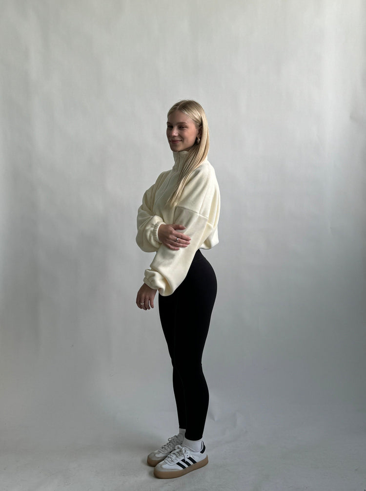 City Fleece Jacket — Vanilla Bean - Cozy Ghost