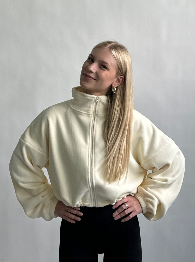 City Fleece Jacket — Vanilla Bean - Cozy Ghost