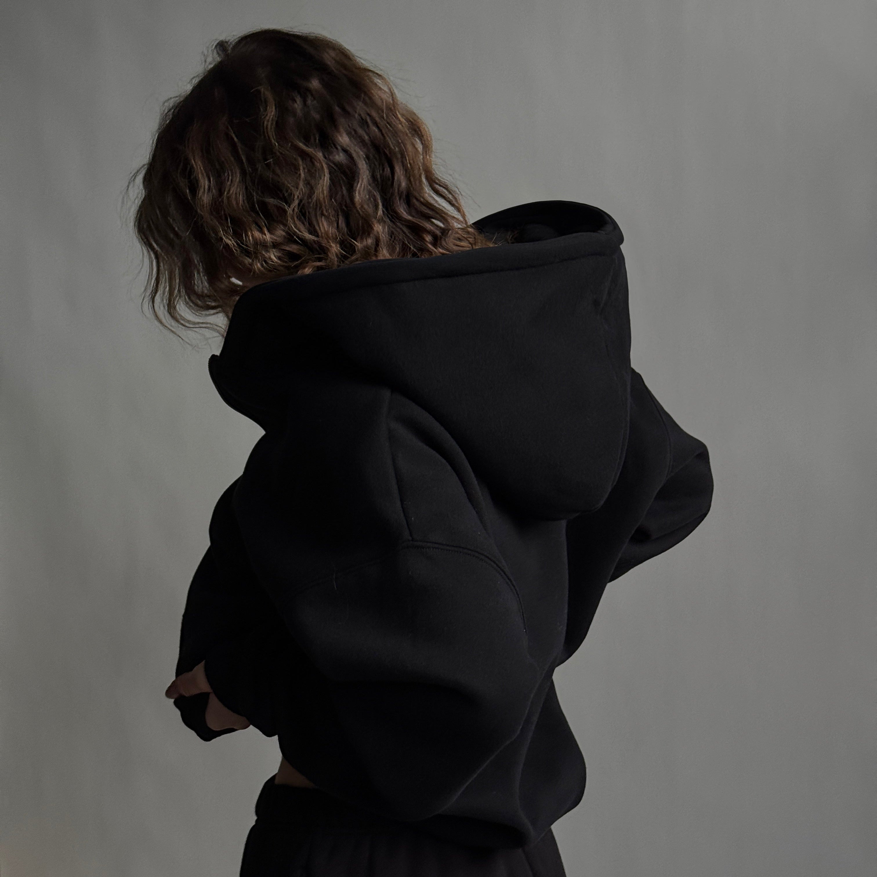 Cloud Hoodie Zip — Black - Cozy Ghost