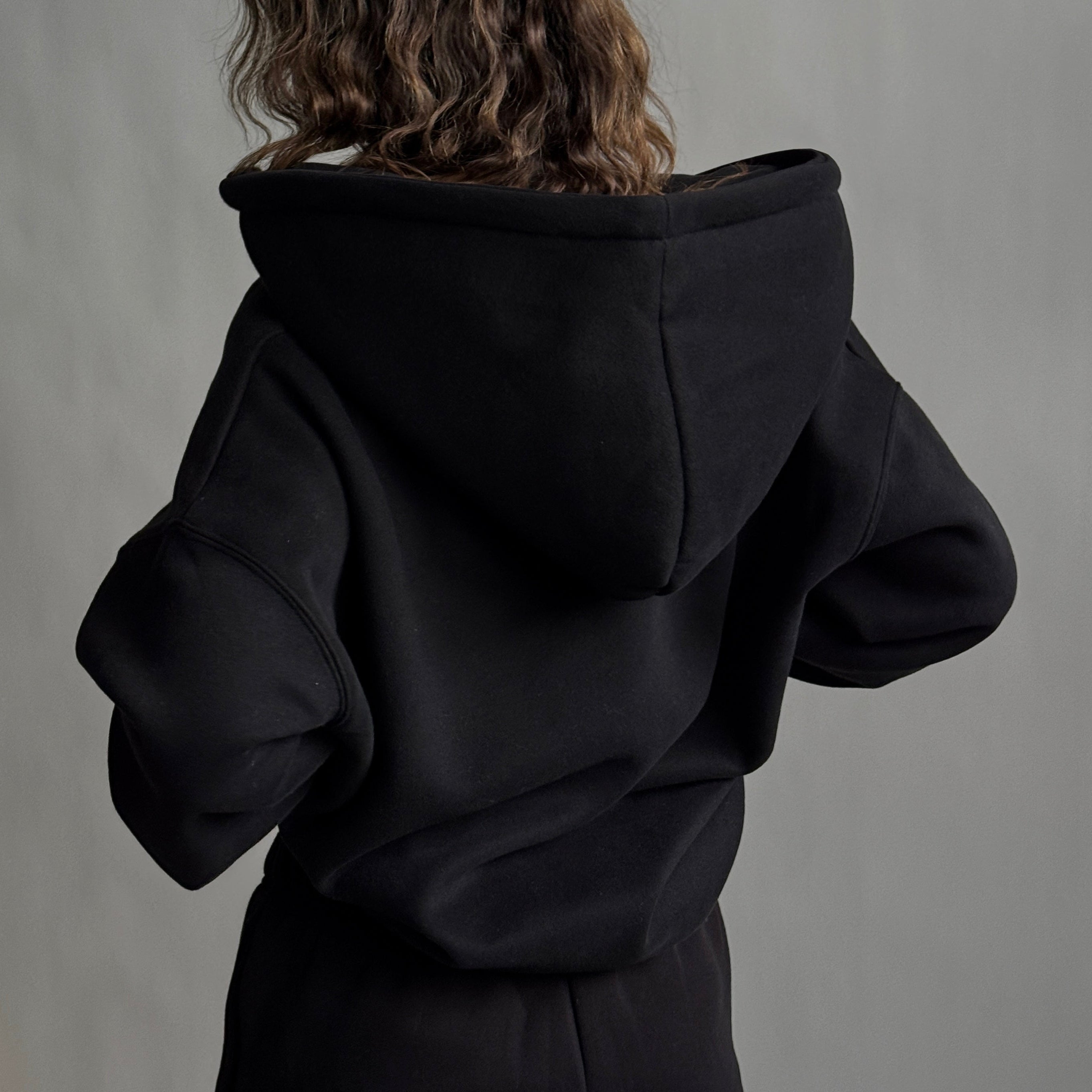 Cloud Hoodie Zip — Black - Cozy Ghost