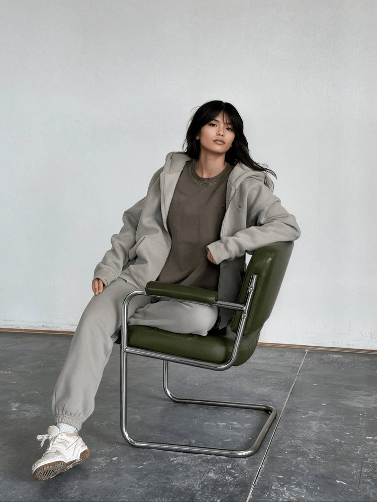 Cloud Hoodie Zip — Stone - Cozy Ghost