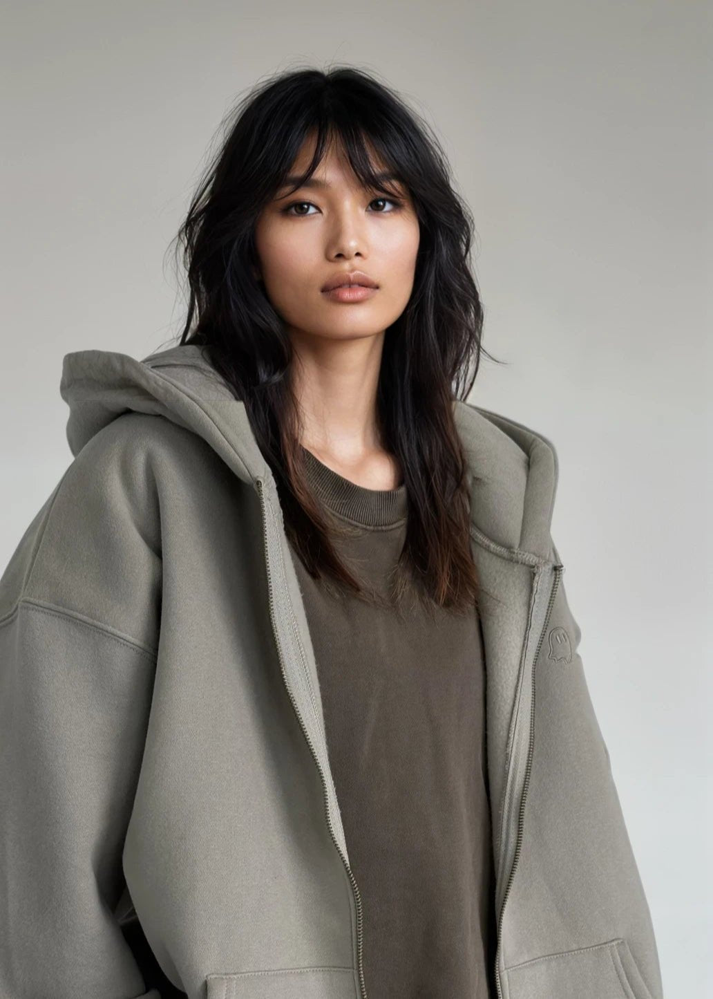 Cloud Hoodie Zip — Stone - Cozy Ghost
