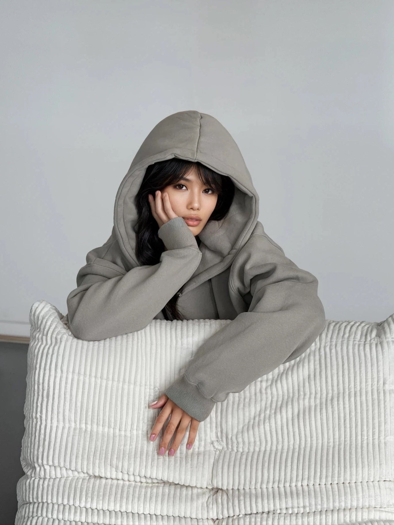 Cloud Hoodie Zip — Stone - Cozy Ghost