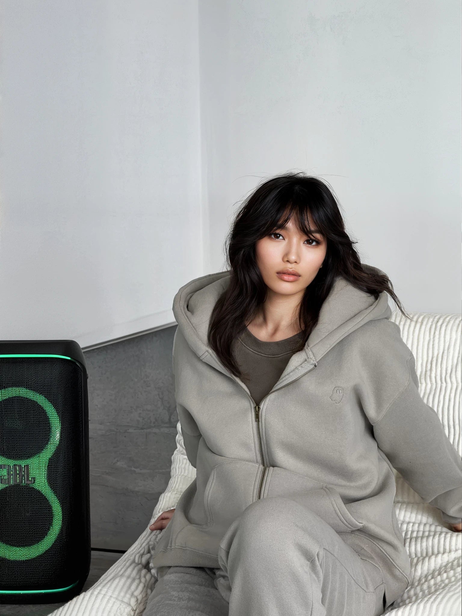 Cloud Hoodie Zip — Stone - Cozy Ghost