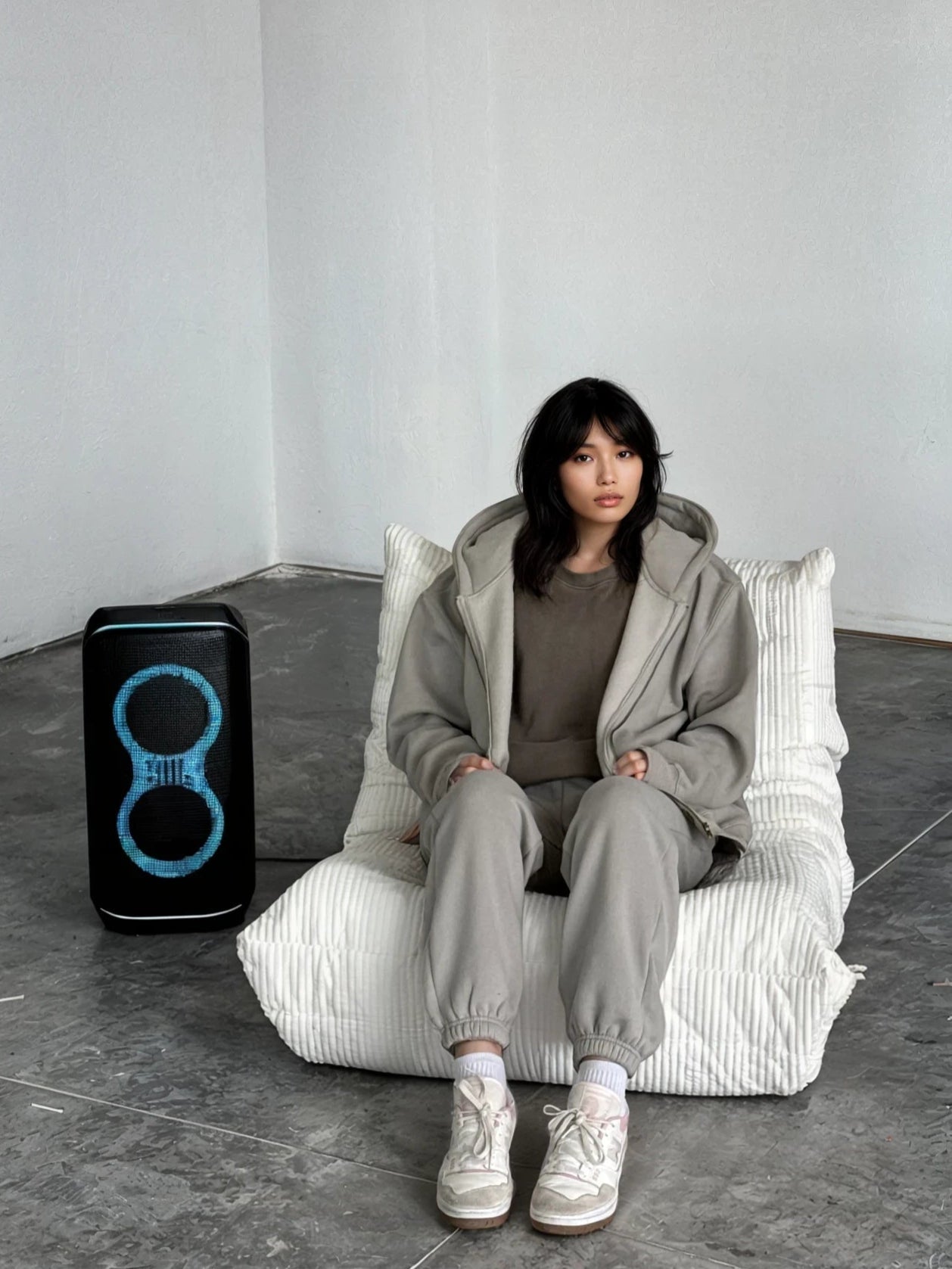 Cloud Hoodie Zip — Stone - Cozy Ghost