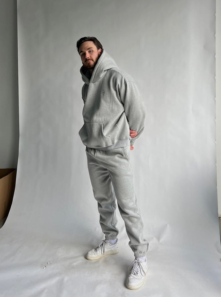 Heavyweight Hoodie — Athletic Grey - Cozy Ghost