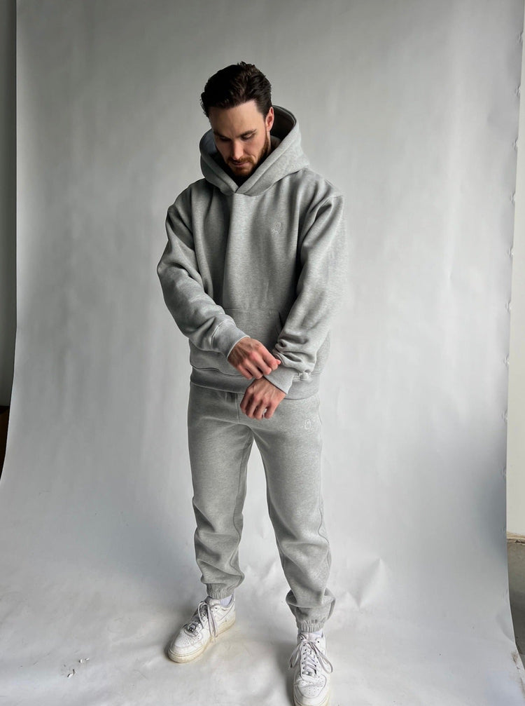 Heavyweight Hoodie — Athletic Grey - Cozy Ghost