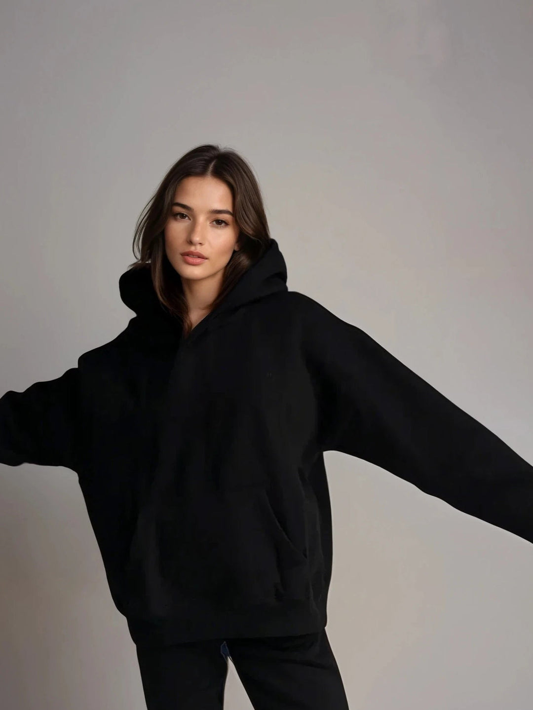 Heavyweight Hoodie — Black - Cozy Ghost