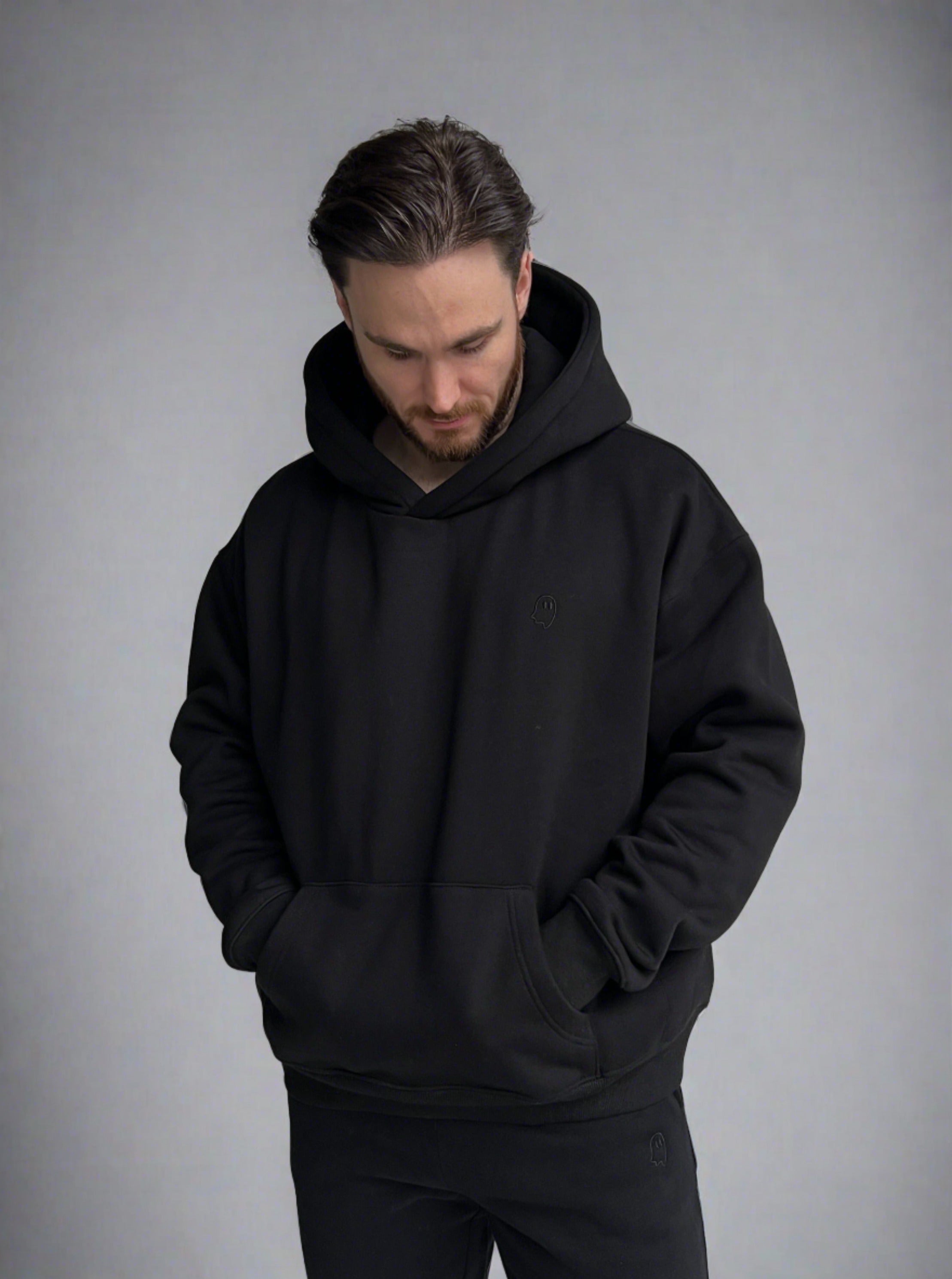 Black Heavyweight Hoodie | Ultra-Soft, Structured Comfort – Cozy Ghost