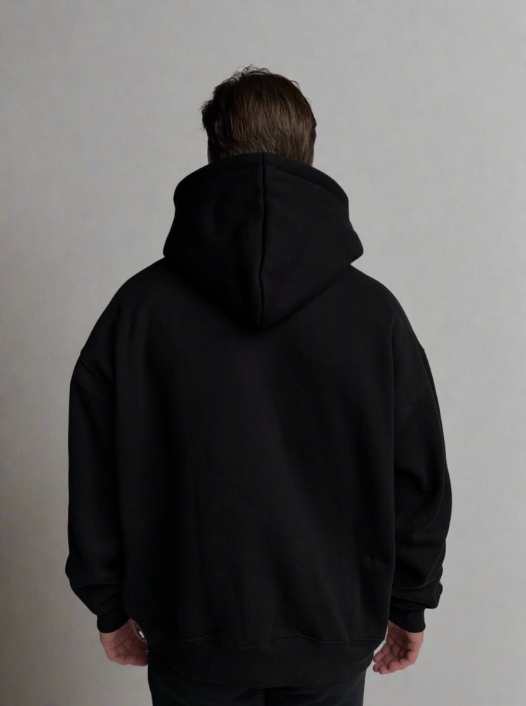 Heavyweight Hoodie — Black - Cozy Ghost