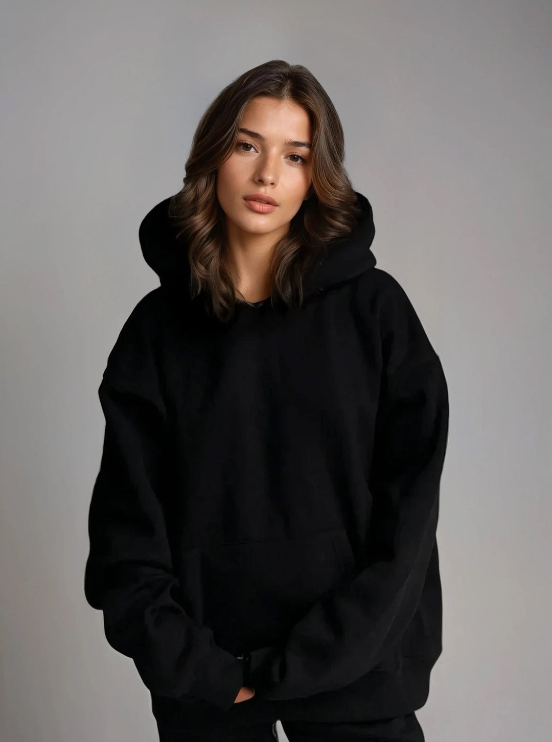 Heavyweight Hoodie — Black - Cozy Ghost