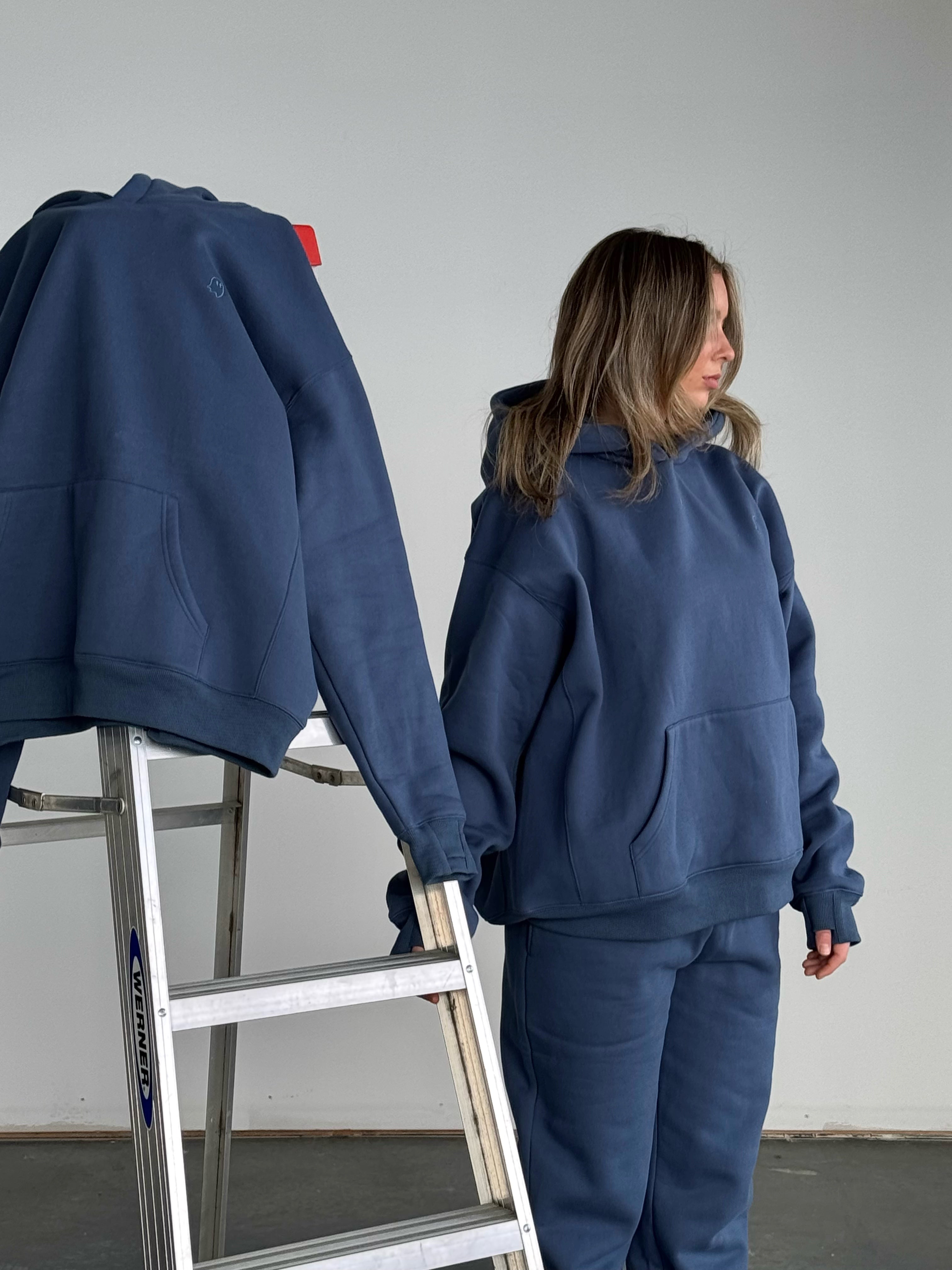 Heavyweight Hoodie — Denim - Cozy Ghost