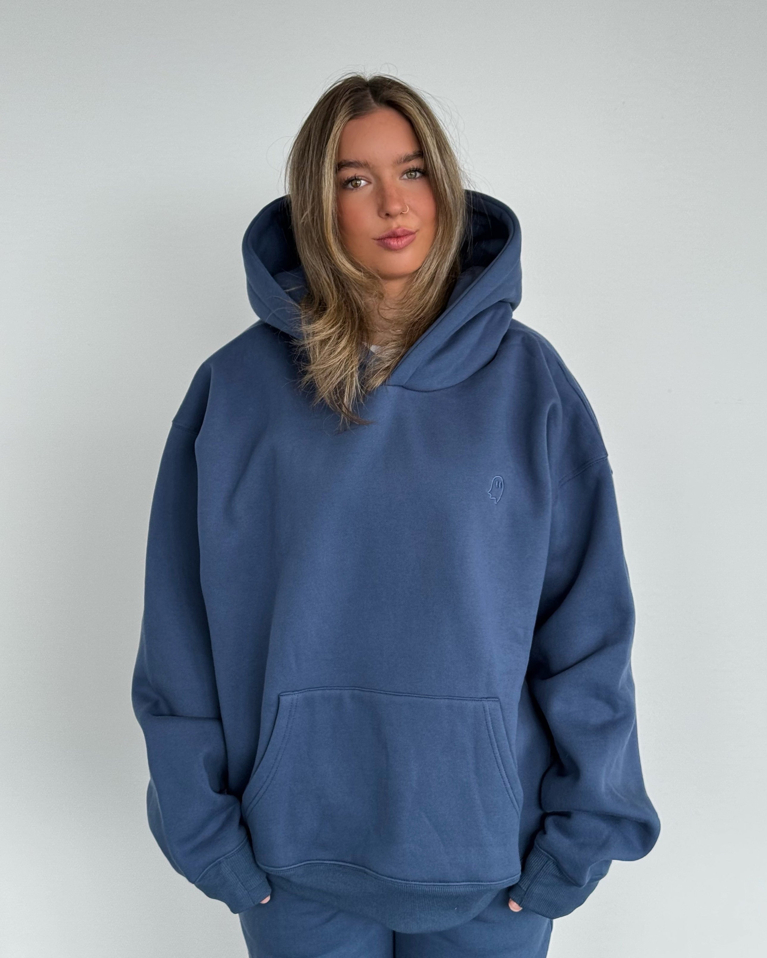 Heavyweight Hoodie — Denim - Cozy Ghost