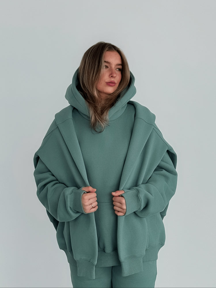 Heavyweight Pullover Hoodie — Sage - Cozy Ghost