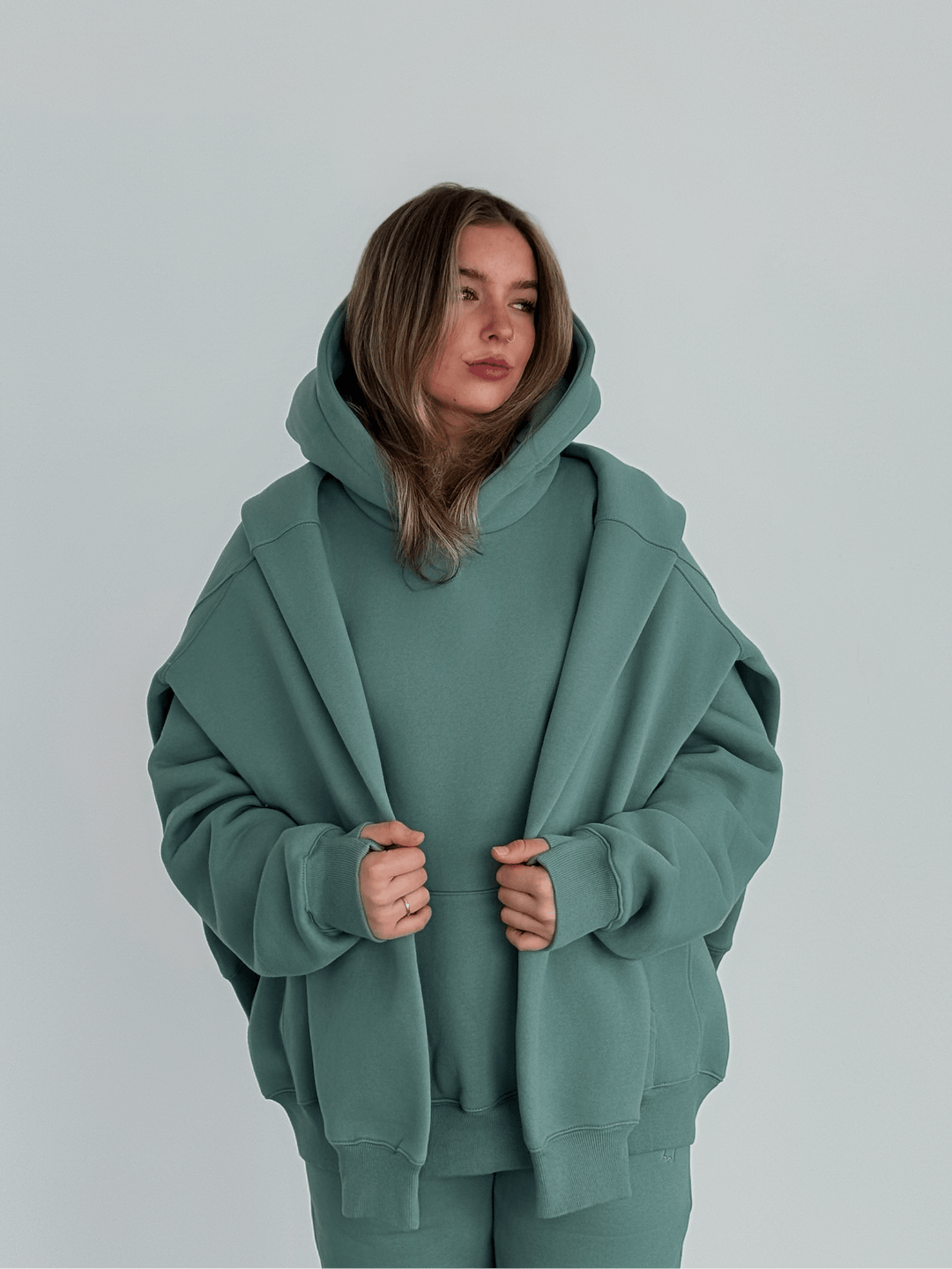 Heavyweight Pullover Hoodie — Sage - Cozy Ghost