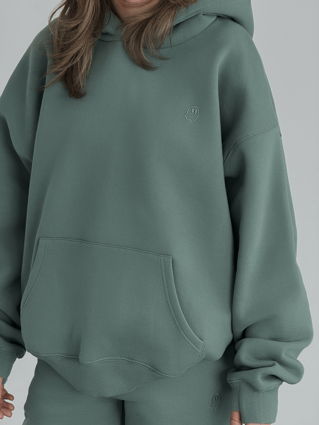 Heavyweight Pullover Hoodie — Sage - Cozy Ghost