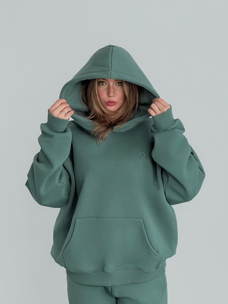 Heavyweight Pullover Hoodie — Sage - Cozy Ghost