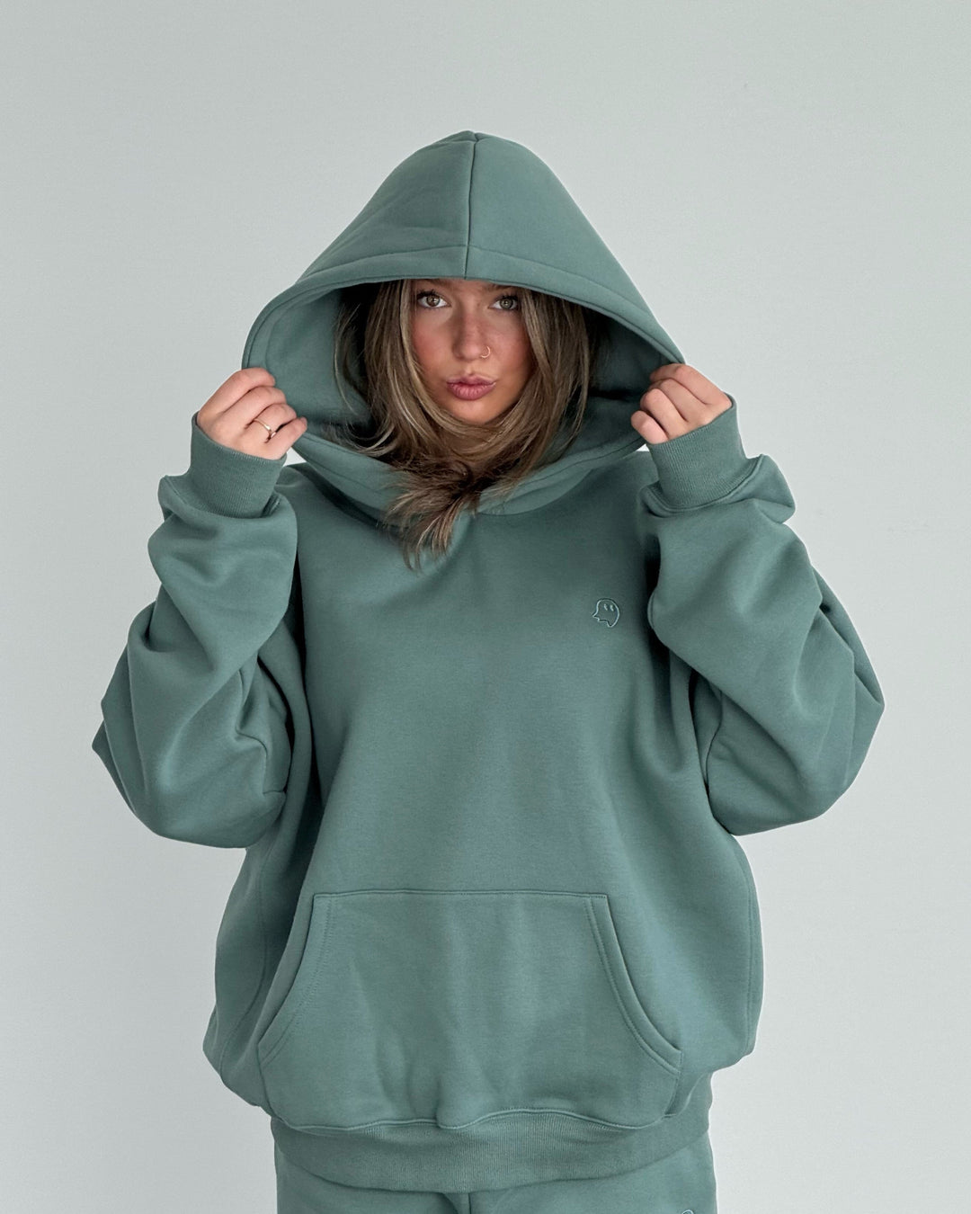 Heavyweight Hoodie — Sage - Cozy Ghost