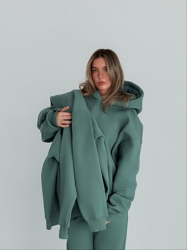 Heavyweight Pullover Hoodie — Sage - Cozy Ghost