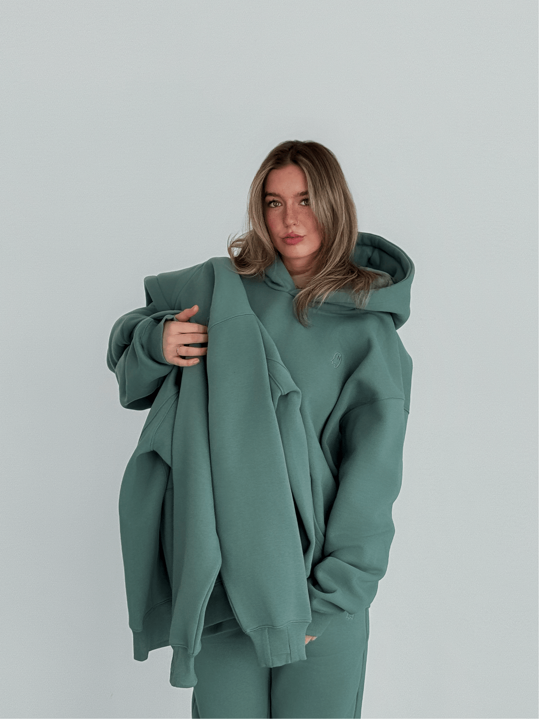 Heavyweight Pullover Hoodie — Sage - Cozy Ghost