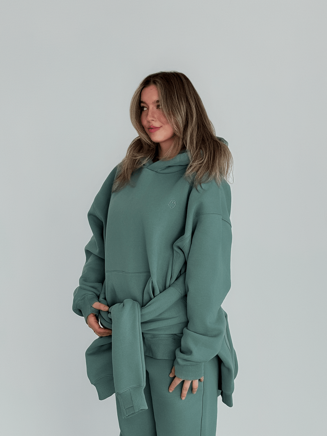 Heavyweight Pullover Hoodie — Sage - Cozy Ghost