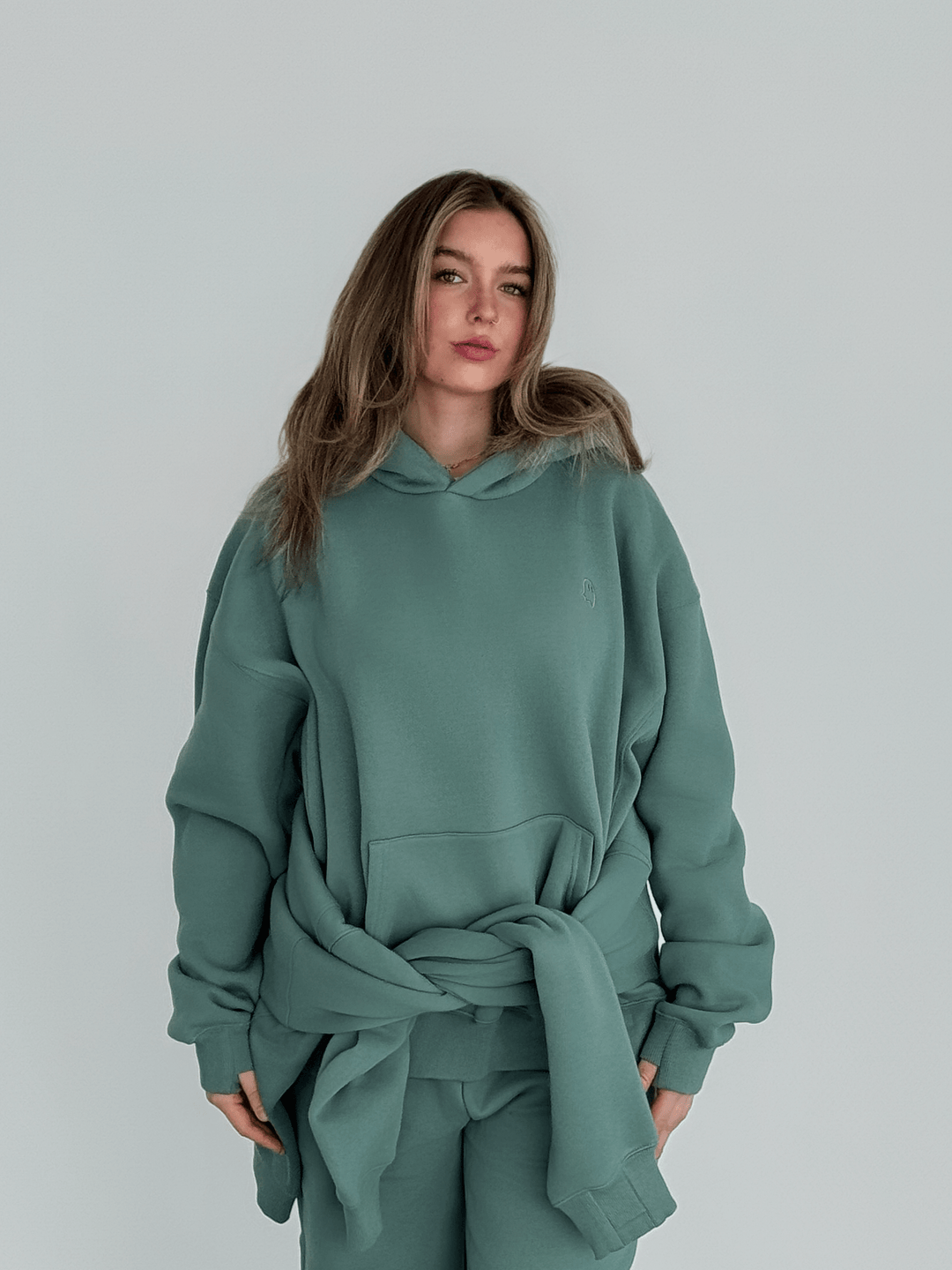 Heavyweight Pullover Hoodie — Sage - Cozy Ghost
