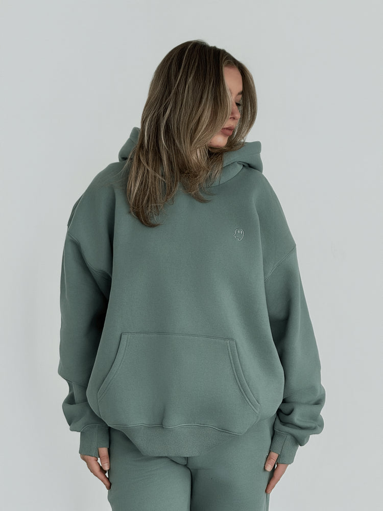 Heavyweight Pullover Hoodie — Sage - Cozy Ghost