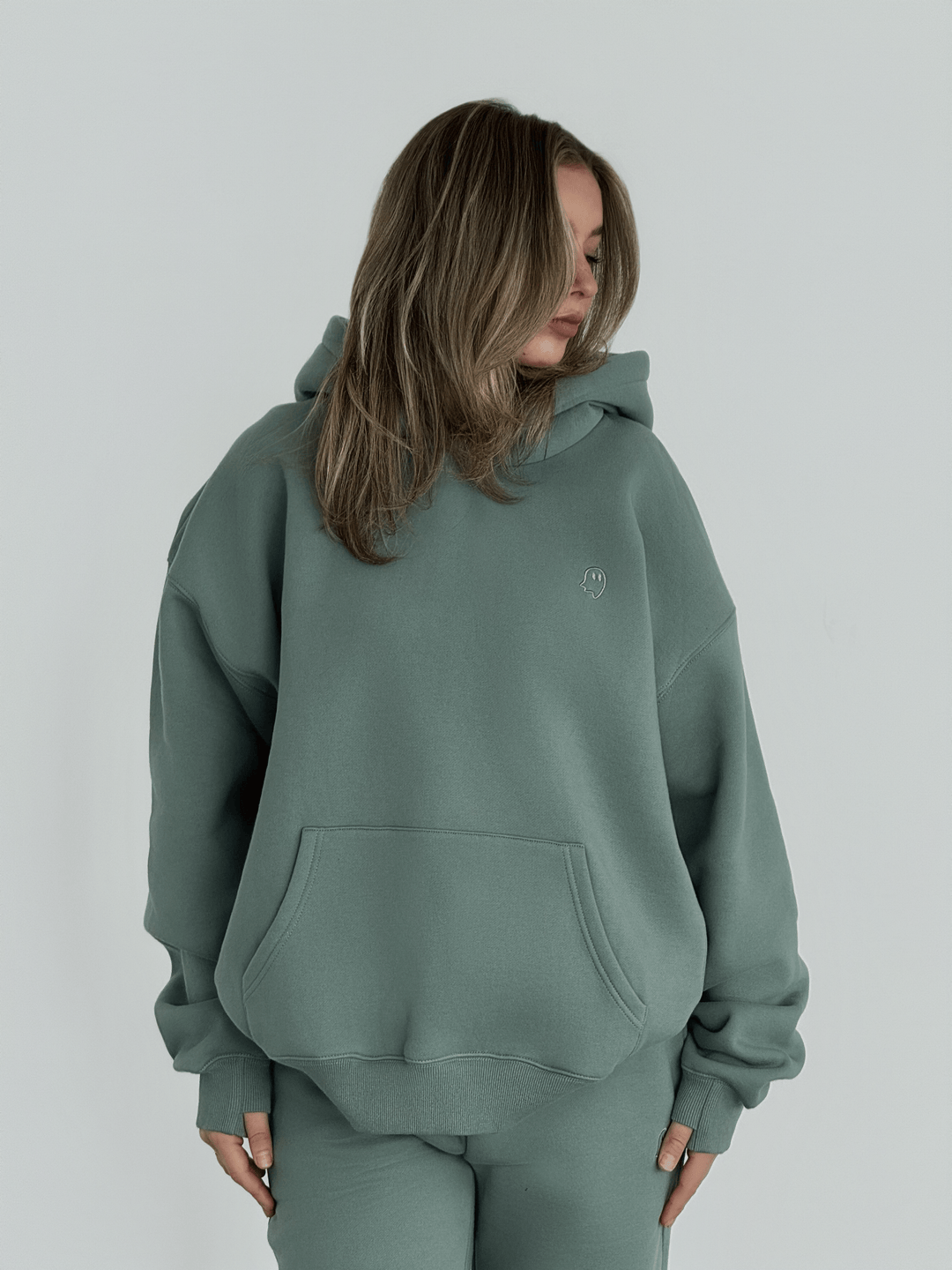 Heavyweight Pullover Hoodie — Sage - Cozy Ghost